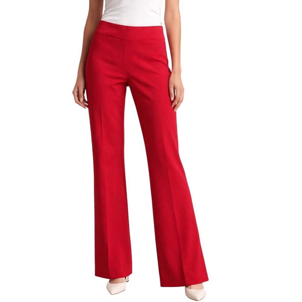 NWT Soho Ltd Red Flare Leg Dress Pants Business XL Pull On Office Stretch Slacks